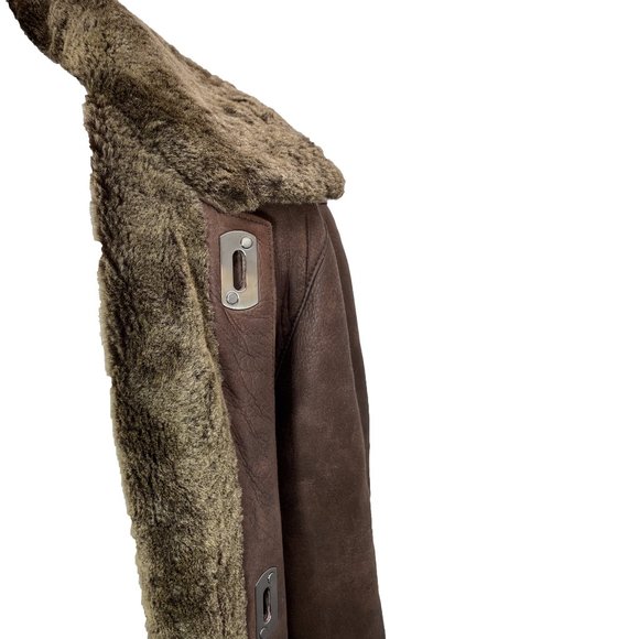 100% Authentic Salvatore Ferragamo Men's Lamb's Shearling Brown Jacket sz50 - Picture 11 of 16